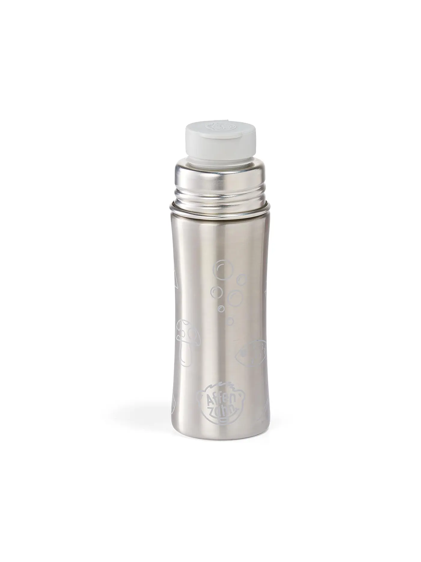 AFFENZAHN | Trinkflasche "Tiger" 0,33l (Edelstahl) | grau